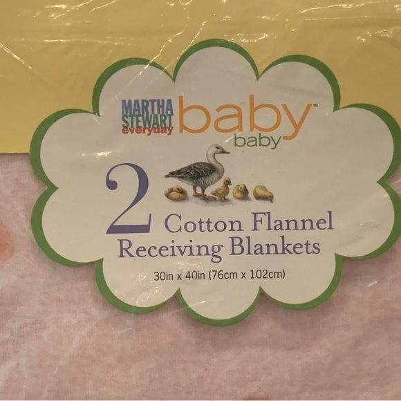 VTG NWT 90s Y2K Martha Stewart baby receiving blankets pink bunnies NEW NOS - Picture 5 of 5